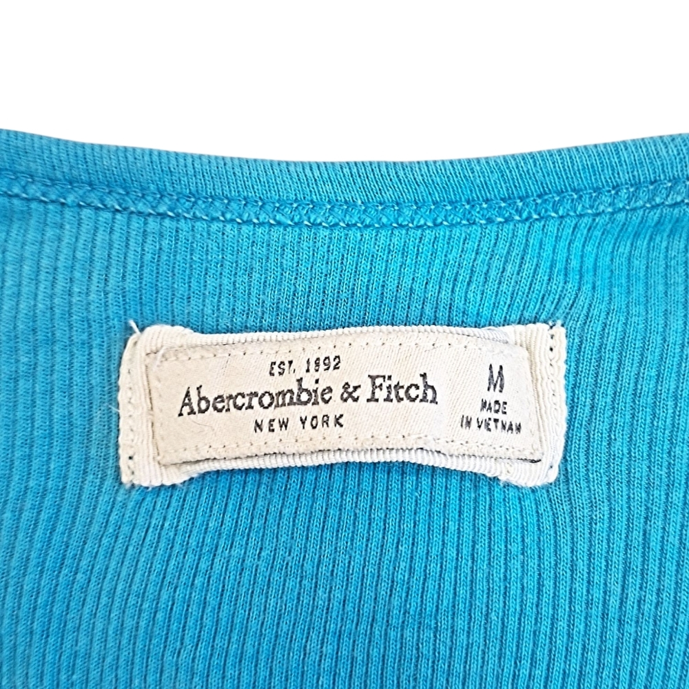 NWOT! Abercrombie & Fitch Blue Tank Top Fitted Scoop Neck - Picture 6 of 8